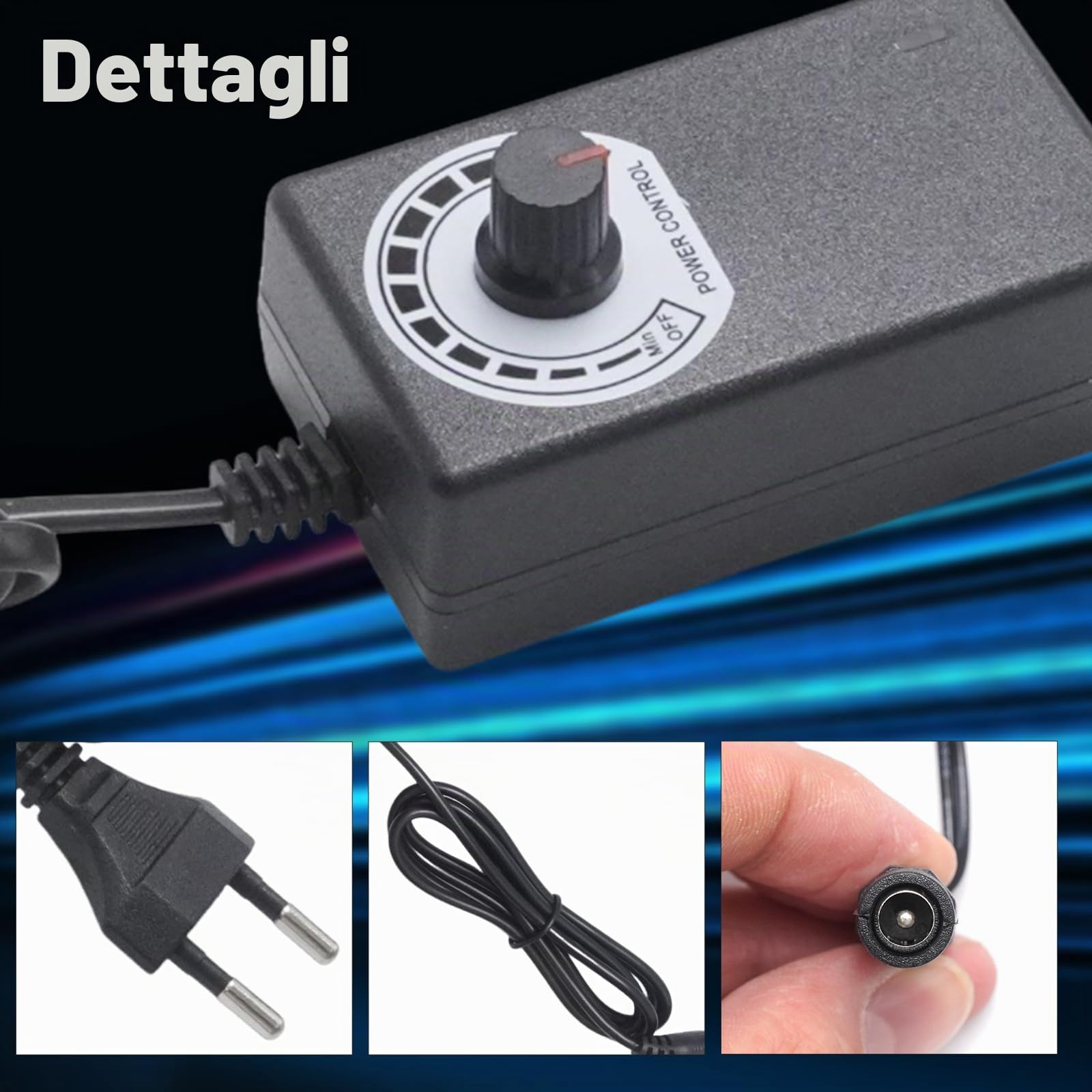 Hoypeyfiy Ventola per alloggiamento di grandi dimensioni, 4 x 120 mm, velocità regolabile, per alimentatore da 12 V CC o 100-240 V AC, versatile per raffreddamento PC e rack server