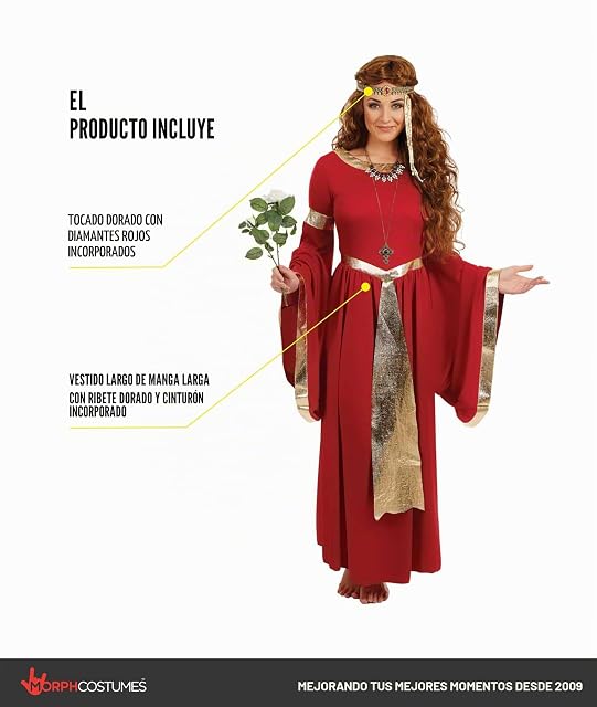 Foto 2 de 7 de Fun Shack Disfraz Medieval Mujer, Disfraz Dama Medieval Halloween, L