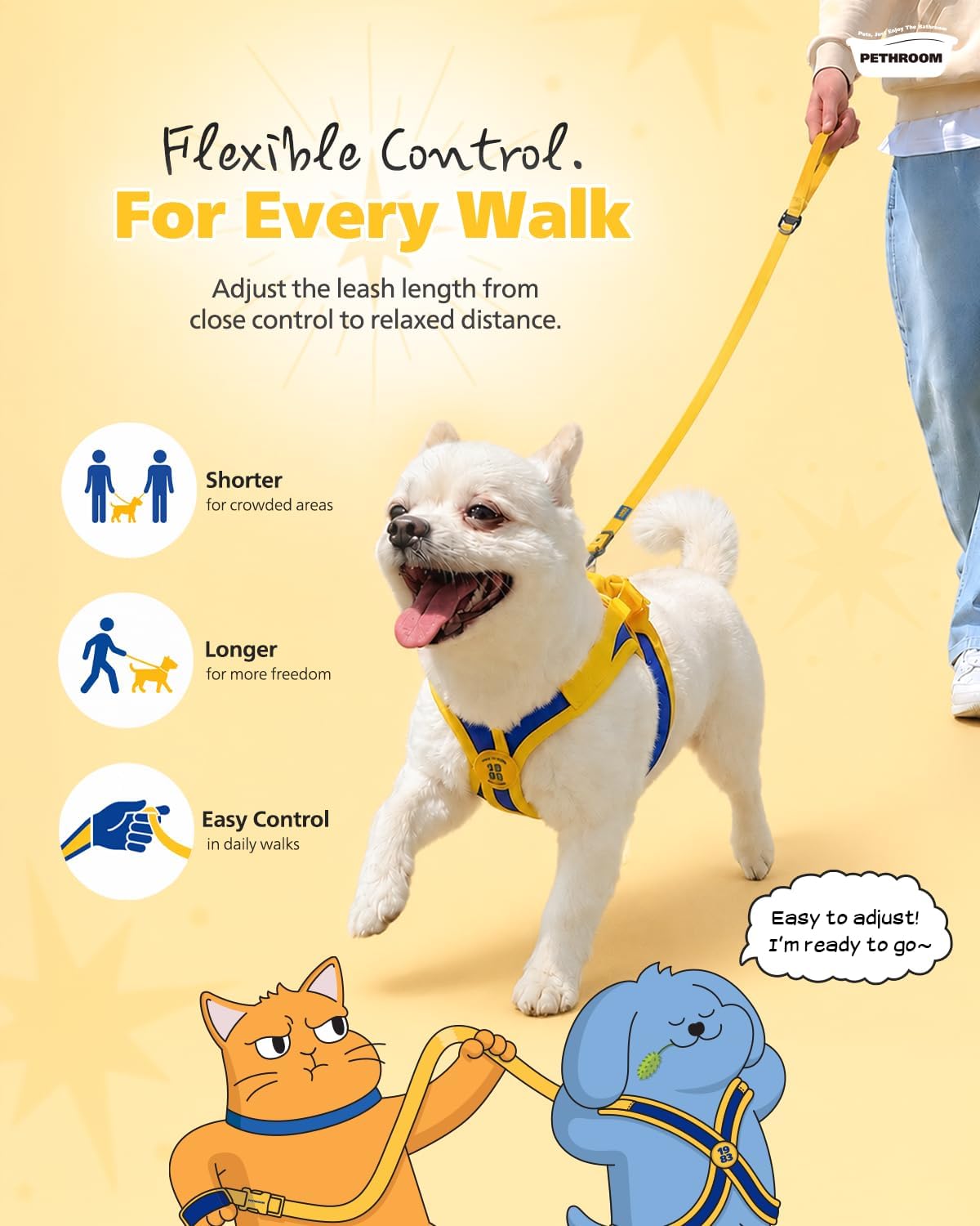 PETHROOM Comfort Leash 2.0, Pet Leash, 6FT Adjustable image 3