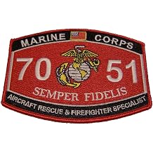 Marine Corps 7051 Aircraft Rescue and Firefighter Specialist CFR MOS Patch - Veteran Owned Business