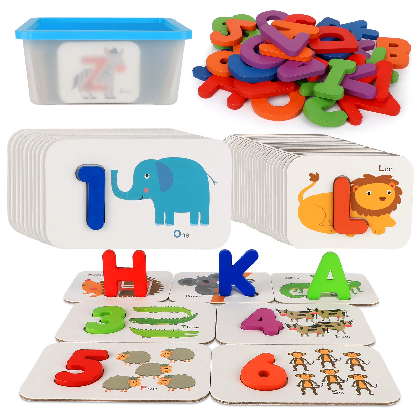 Buy Beeun Wooden Alphabet Matching Game Alphabet Flash Cards With