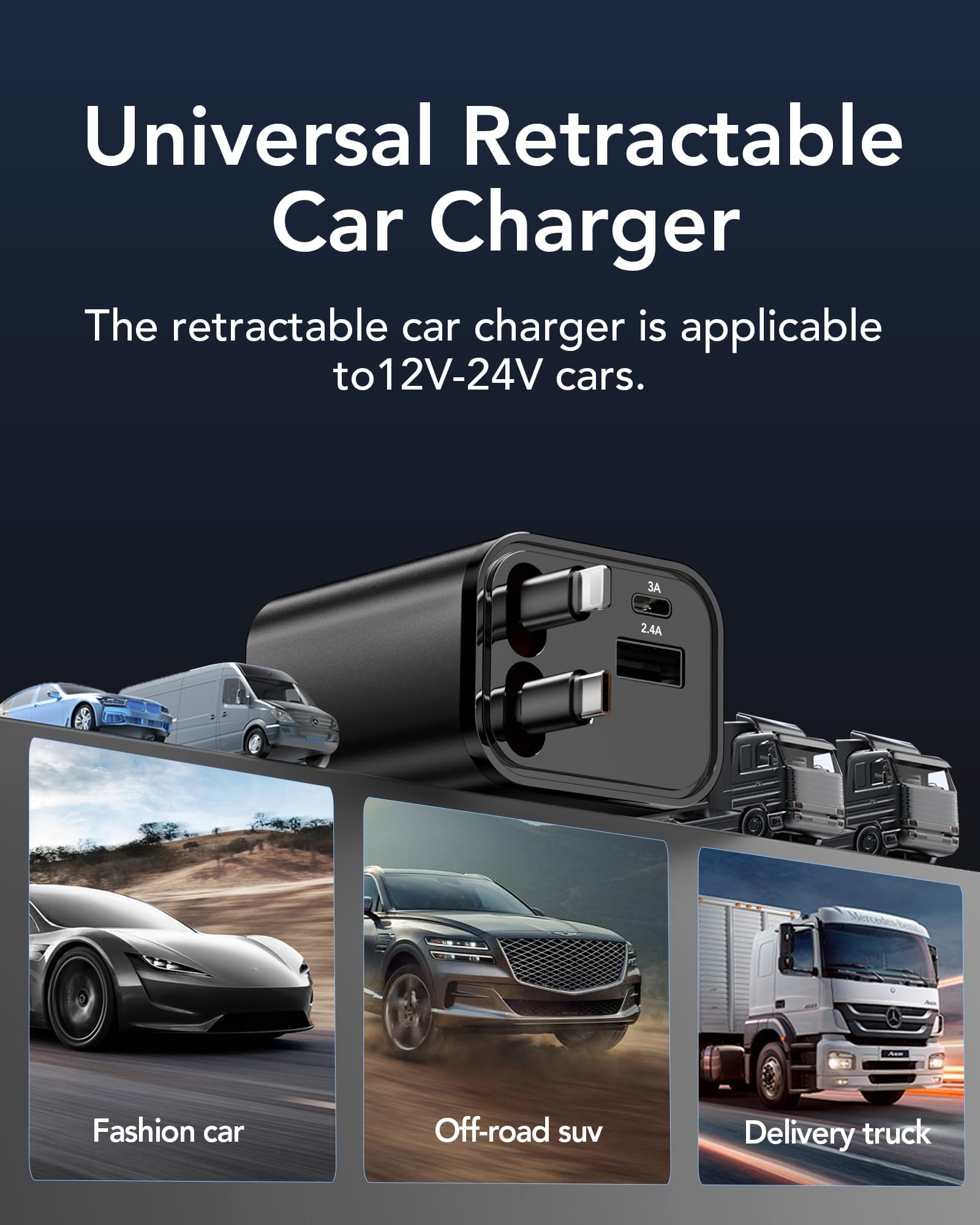 Aimtel Allume Cigare USB C 69W 4 en 1 Chargeur Allume Cigare Compatible avec iPhone 17/Galaxy/Google, Chargeur Voiture Rétractable de Voyage comme Cadeau Vacances