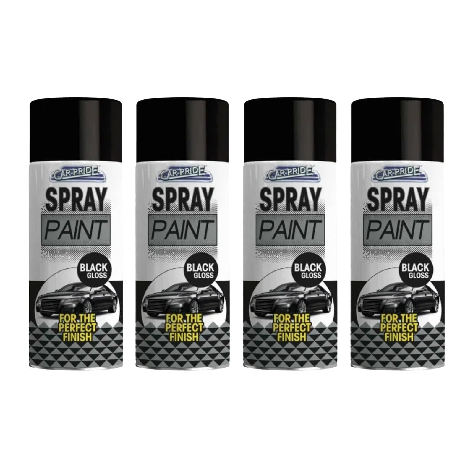 SDMAX Black Gloss Car Spray Paint, Quick Drying, Durable And Long Lasting Performance, Non Cracking, Easy To Use, Fix Minor Scratches, Long-Lasting performance, 400ml (4pcs)