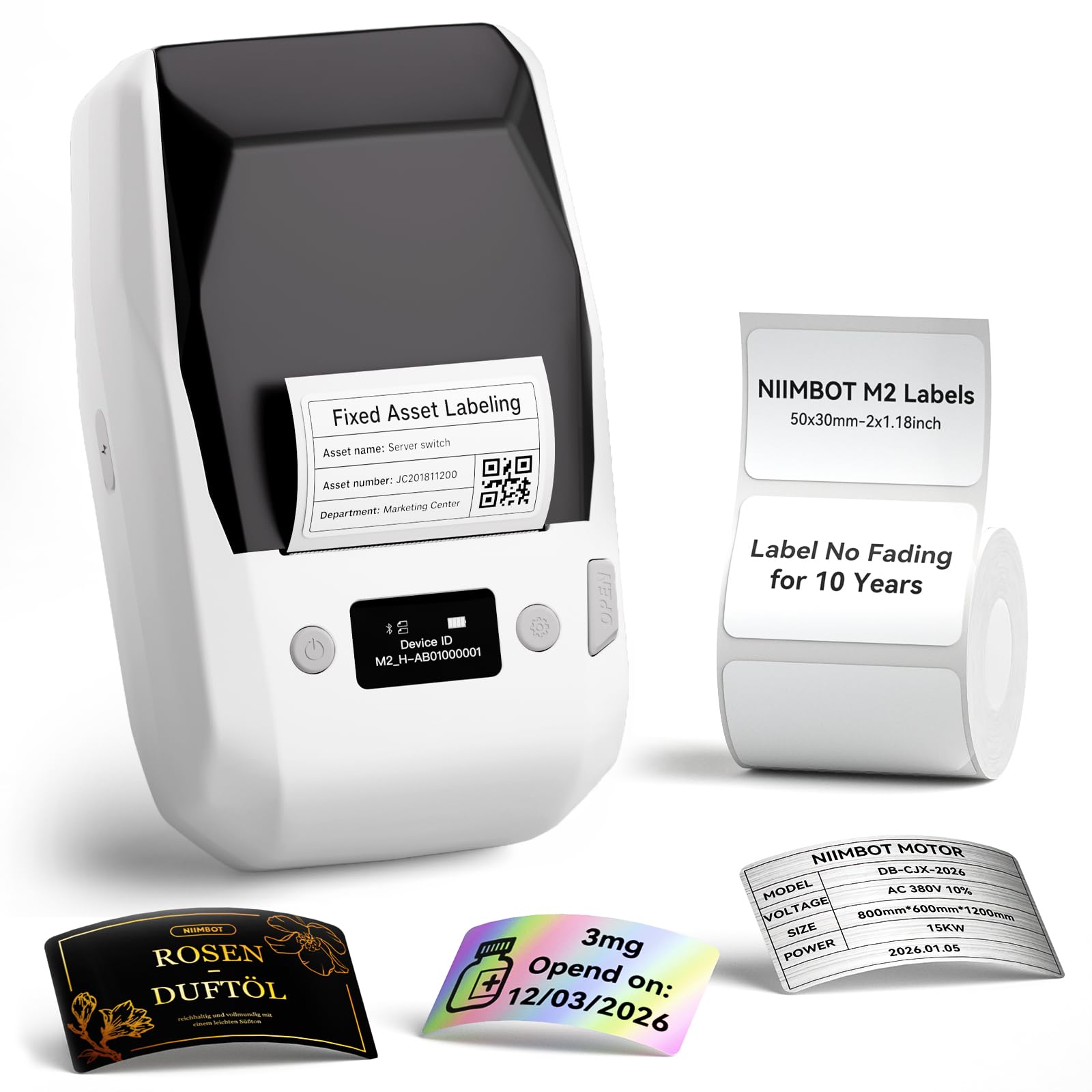 NIIMBOT M2 Thermal Transfer Label Maker, Label No Fading for Office Lab Use