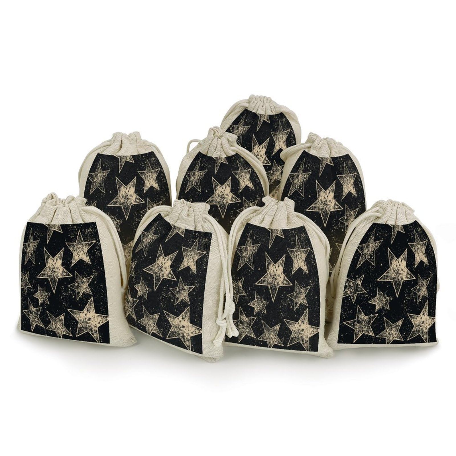 Adfgyerh Style Star Bags With Drawstring Reusable,Jewelry Bags 4.9 X 6.7 Inch, Set Of 8,Gift Bags For Party Wedding Storage Home Supplies