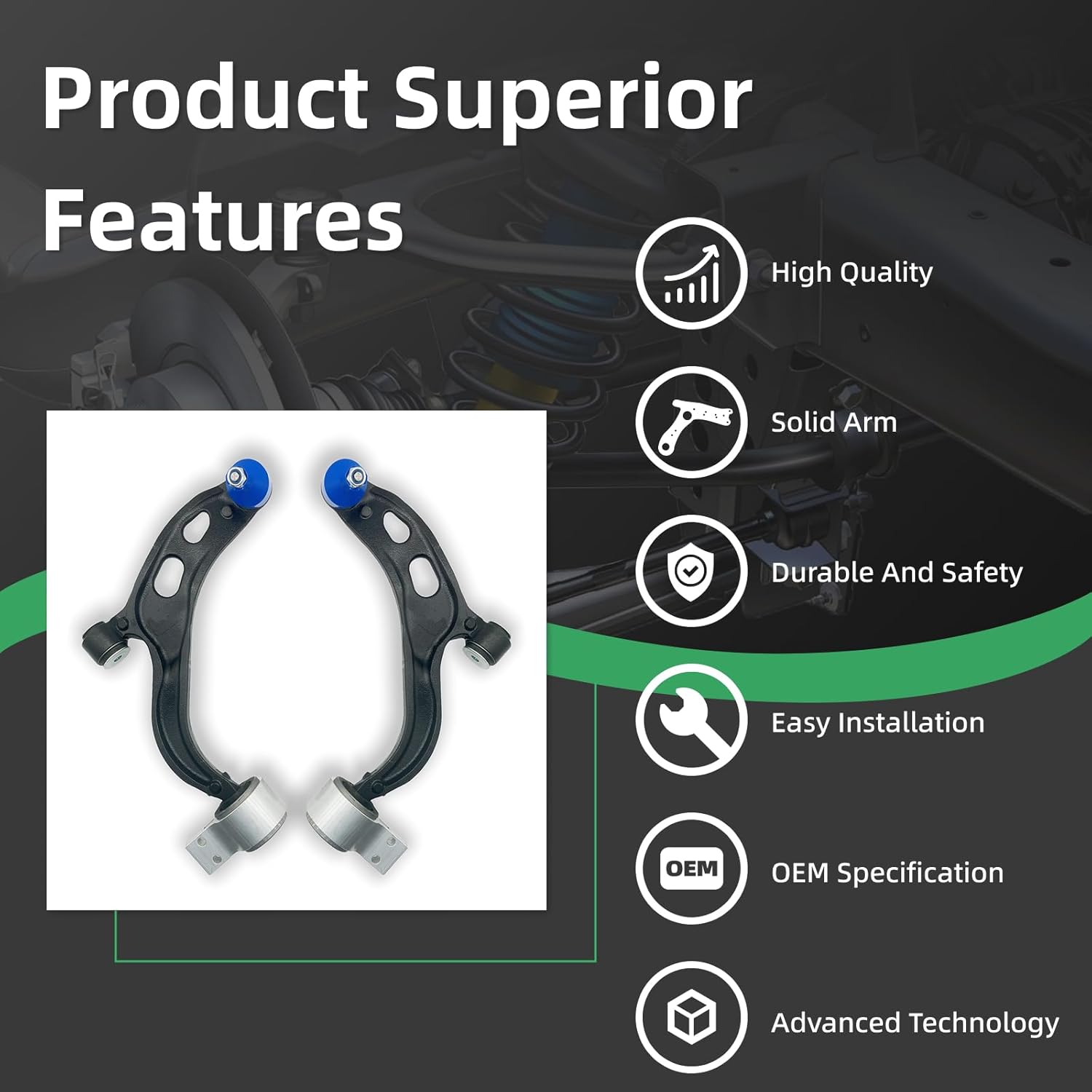 2PCS Front Lower Right Left Control Arm for Ford 2010 2011 2012 Flex/Taurus, Compatible with Lincoln 2009 2010 2011 2012 MKS, 2010 2011 2012 MKT MS401121 MS401122