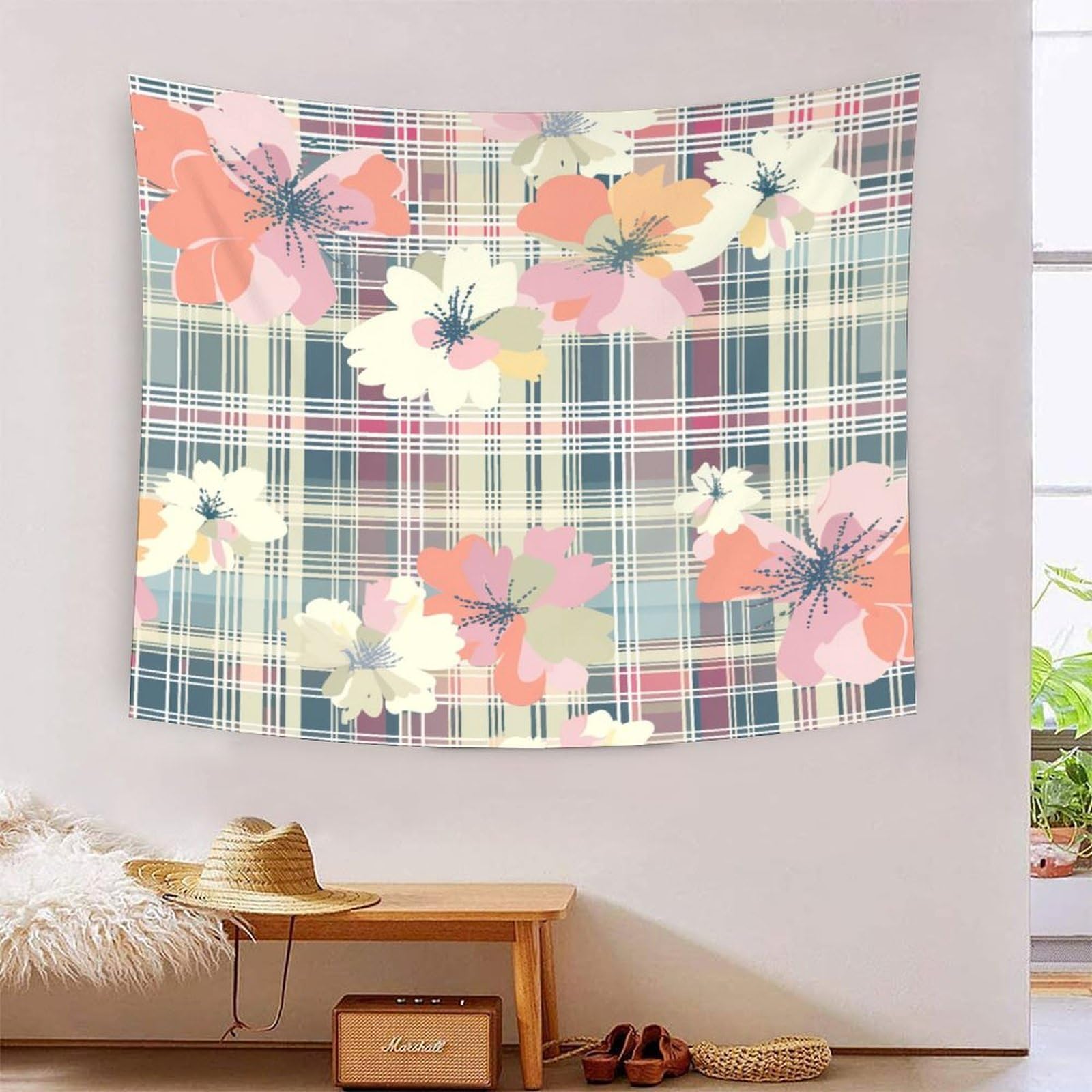 EVMILA 3D Fleurs Impression Murale Couverture Décor Maison Poster Art Tapisserie Tenture Murale Polyester Doux Pour Chambre Salon Dortoir Déco 150cmx200cm