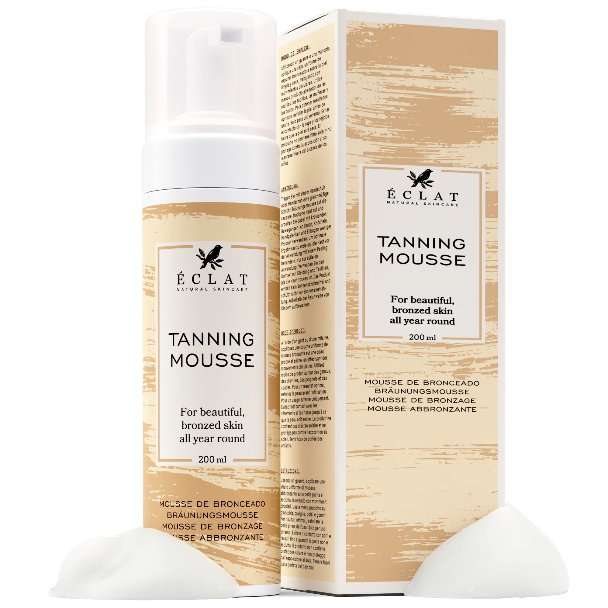 Tanning Mousse Self Tanner, Lightweight Tanning Lotion with Aloe Vera