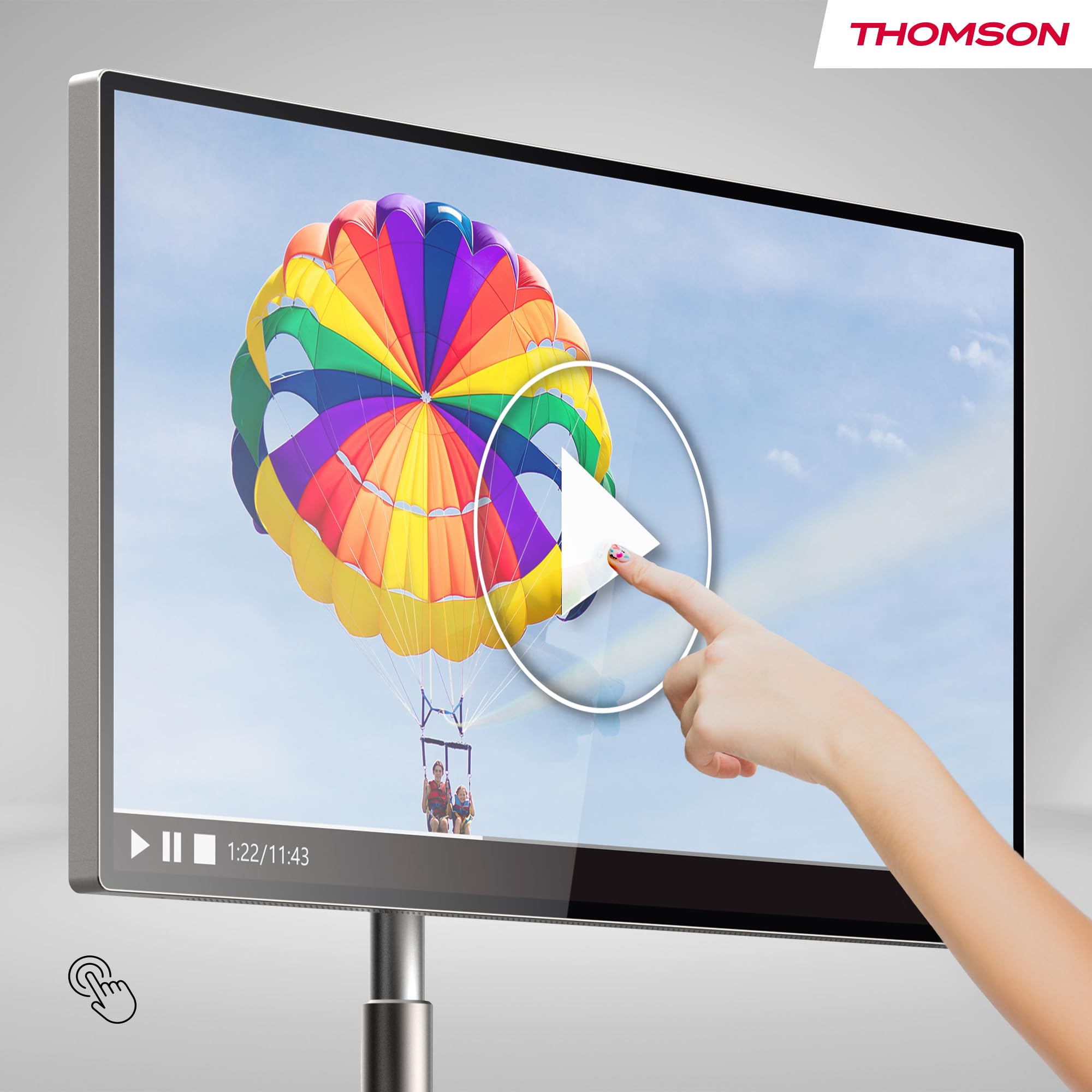 THOMSON Go Plus 32 Pouces (81 cm) Android Portable 4K UHD écran Tactile Wi-Fi 6 Bluetooth 5.1 Batterie 4h