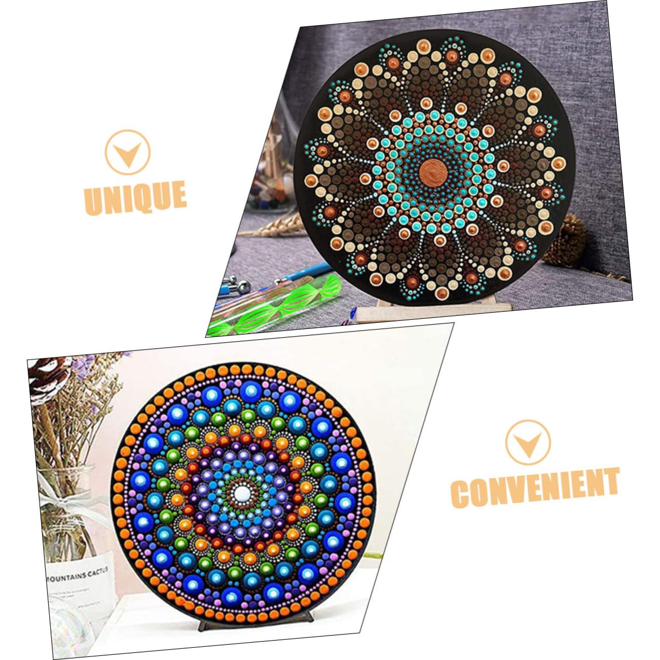 Gadpiparty 5 Sätze Zeichenkarton Extra Mandala-zeichenblöcke Für Kreisförmig Runden Mandala-zeichnungskarton Skizzenblock Bemalte Werkzeuge Papier Schwarz 8 Stücke * 5