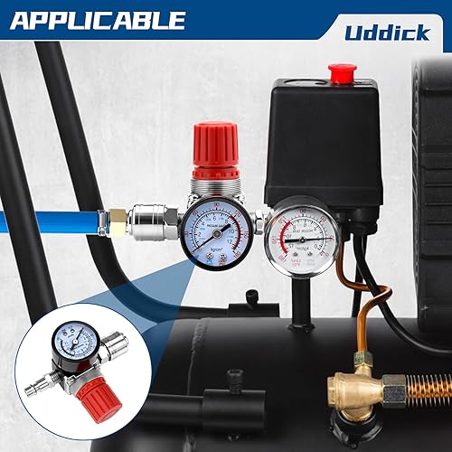 Miniatura 7 de Regulador de presión del compresor de aire 14 "Válvula de expansión neumática, válvula de control de presión con conexión 180psi 12bar (válvula de