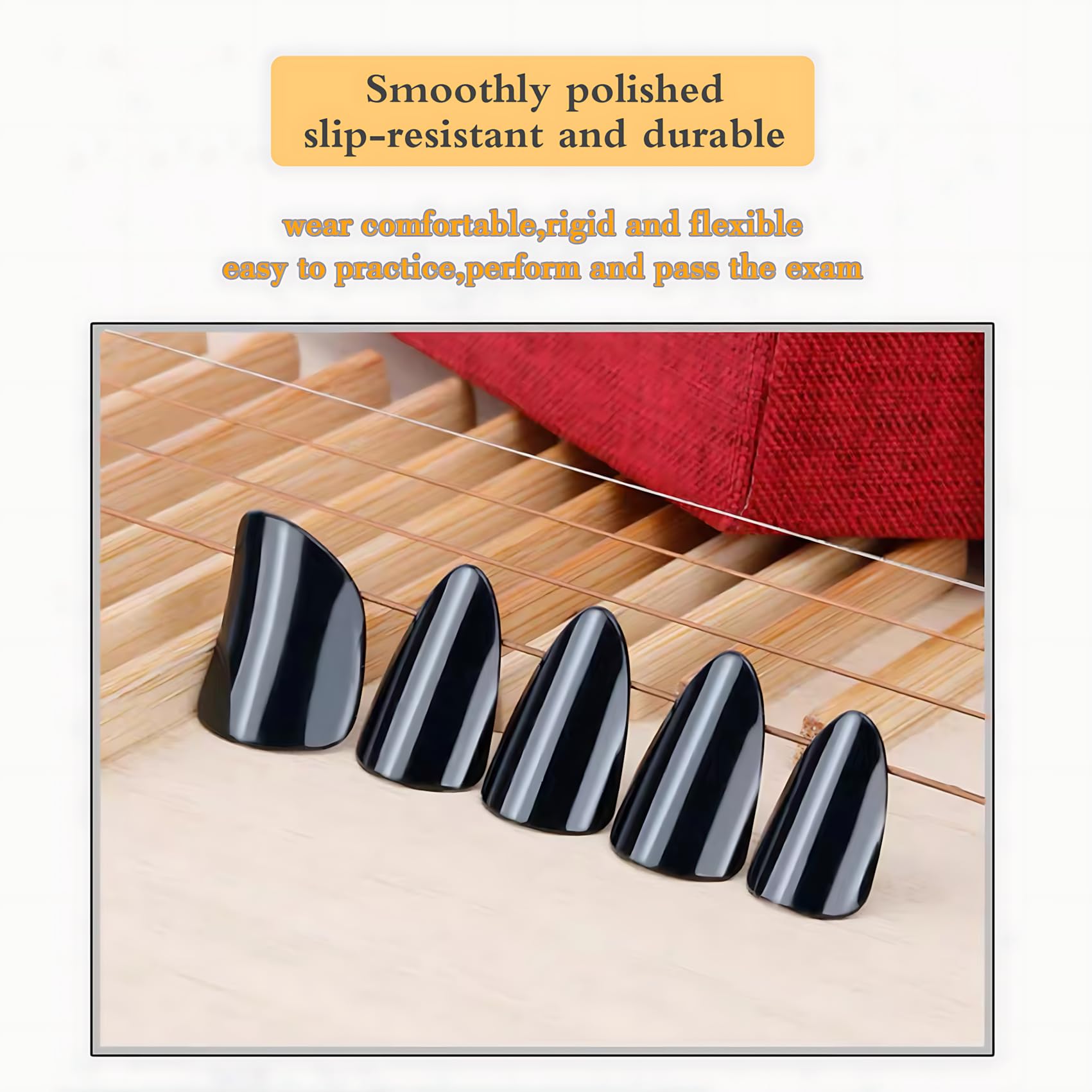 MUYIYANG Nylon Material Chinese Lute Finger Picks Macaron Color Nail Picks Pipa Practice Tools Set with a adhesive tape