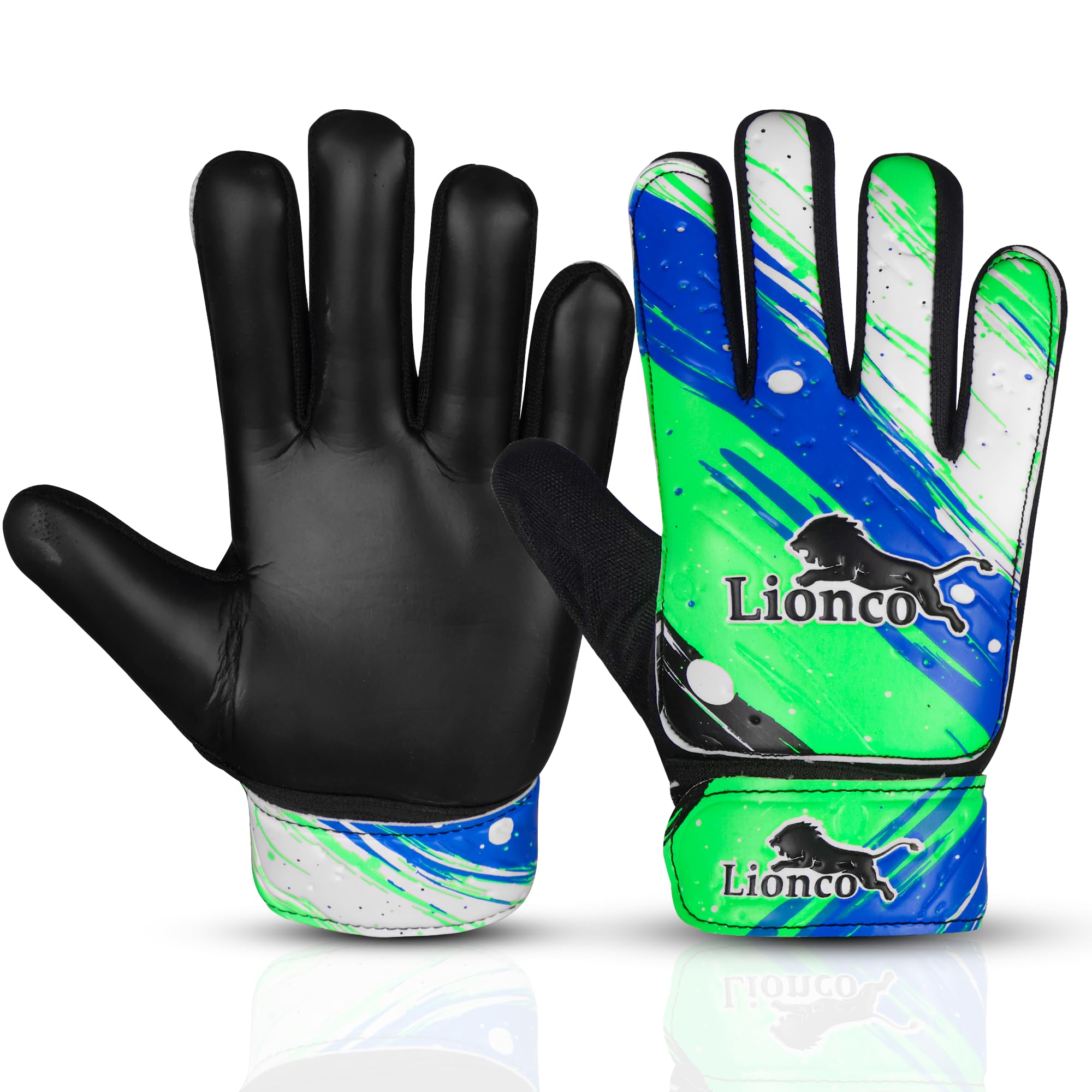 LIONCO Kids Goalkeeper Gloves-Youth Soccer Goalie Gloves for Boys& Girls Children Football Soccer Goalkeeper Gloves with 4mm Anti-Slip Latex Palm