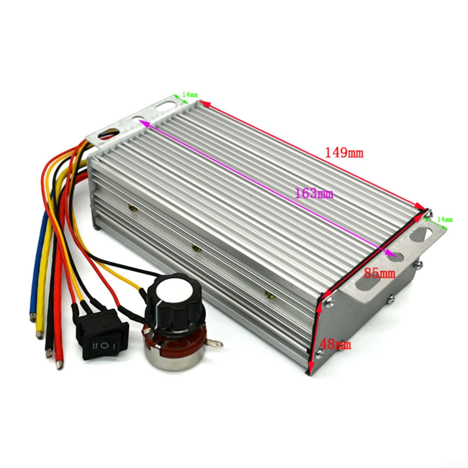 100A Ponte H regolatore motore DC 10-55V per controllo della velocità PWM avanti/indietro per applicazioni industriali Argento
