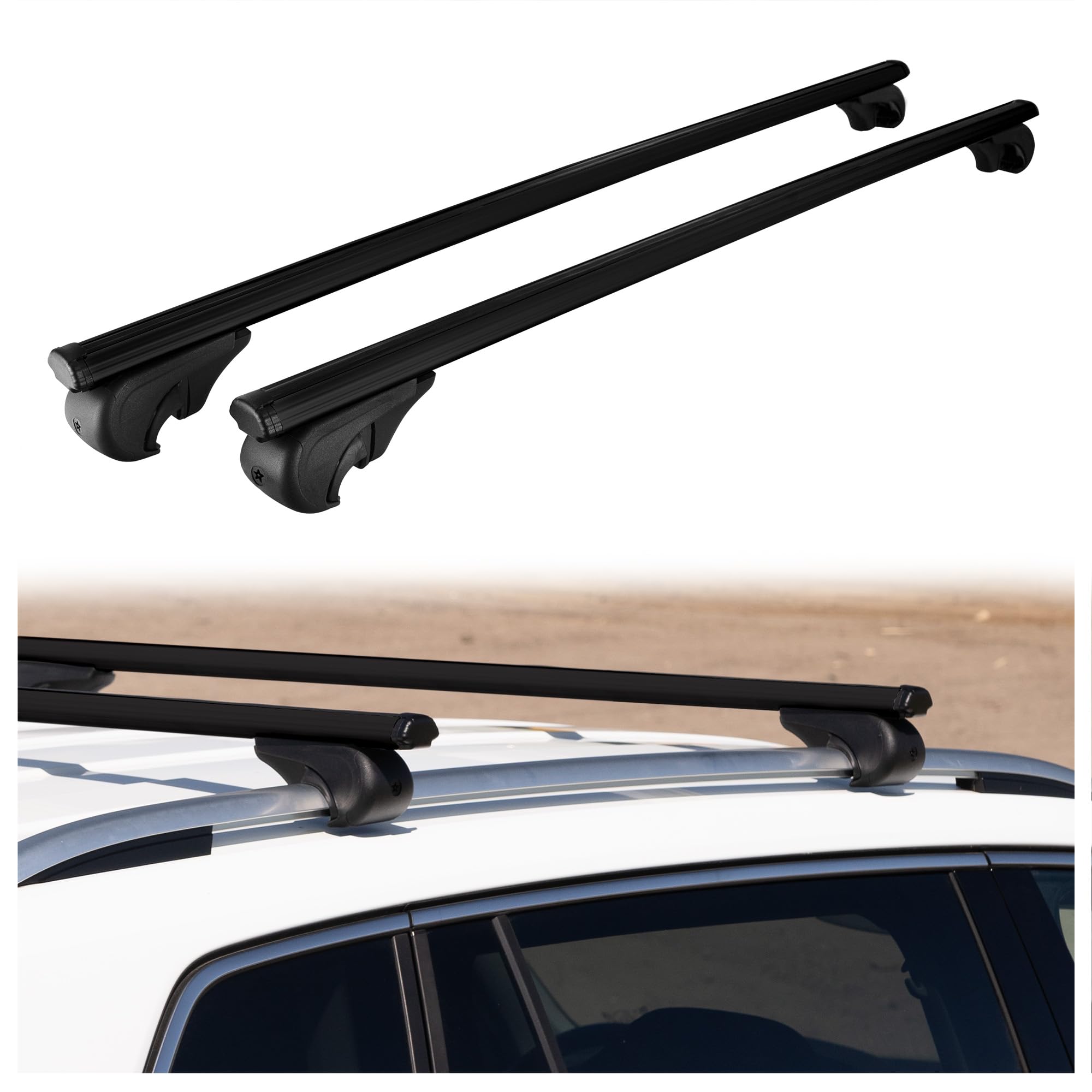 CHROMEMASTER Portaequipajes de Techo, Barras de Techo; Compatible con VW Caddy 2020+; para el Transporte de Cofres de Techo, Portabicicletas, Escaleras | Construcción Duradera de Aluminio