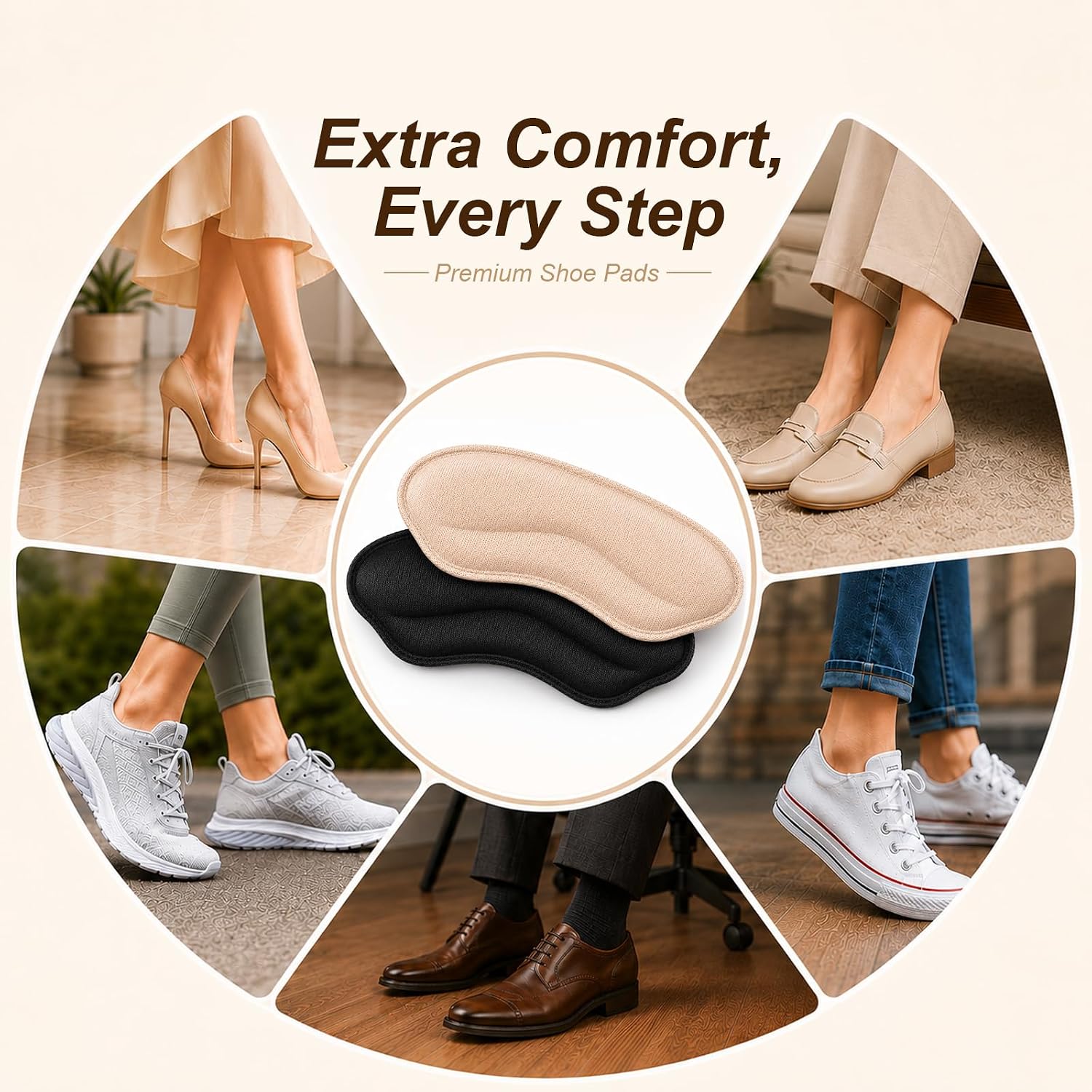 12 Pcs Heel Grips, Shoe Inserts and Heel Pads for Shoes Too Big | soft foam cushions, anti slip, back of shoe, prevent blisters, pain relief, for loose shoes, women and men