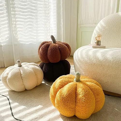 Miniatura 7 de Aoruisen Almohadas de calabaza de Halloween, almohada de felpa 3D con forma de calabaza, decoración de otoño para cama, sofá y habitación, almohadas