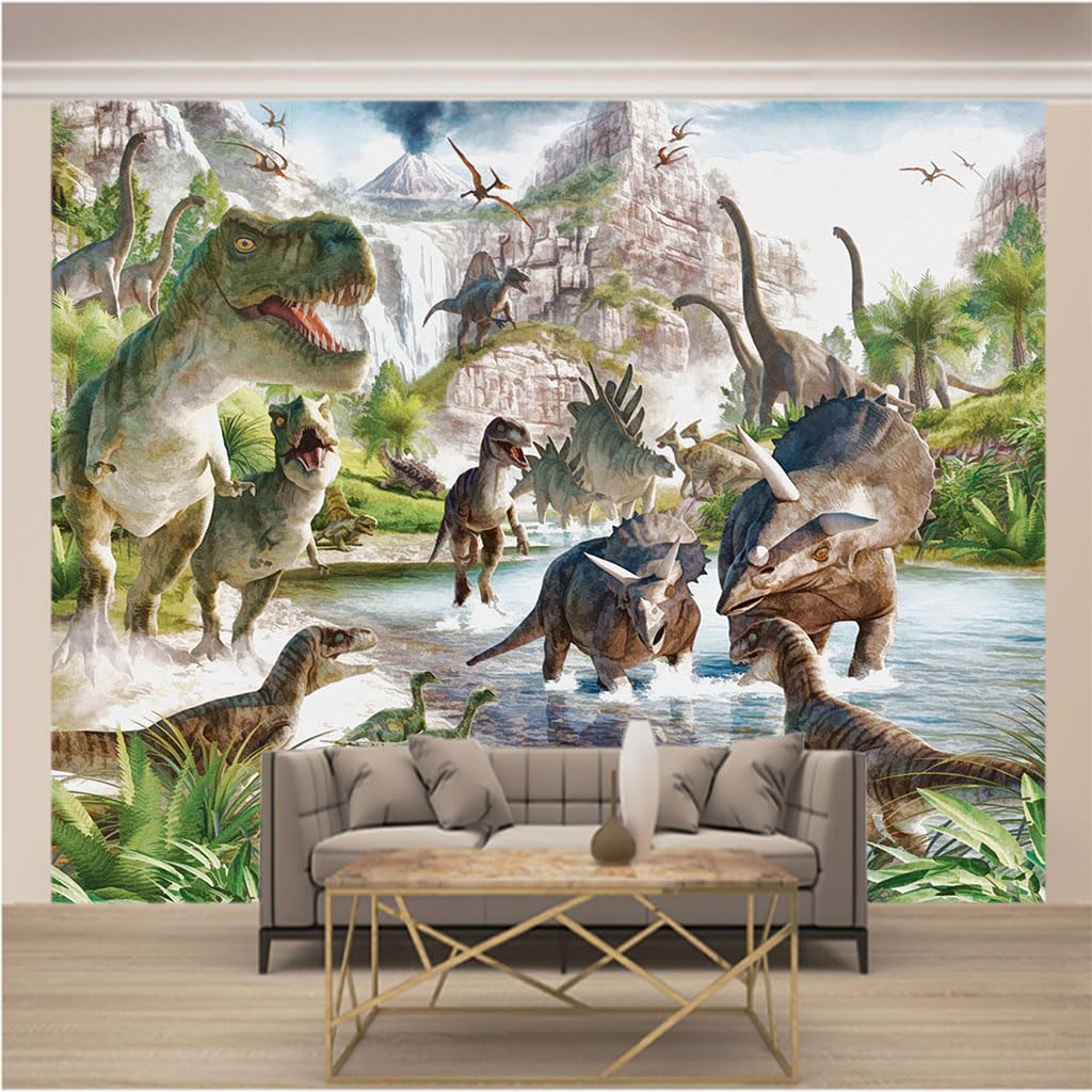 Papier peint intissé photo salon 3D moderne dinosaure pour décoration murale tapisserie XXL