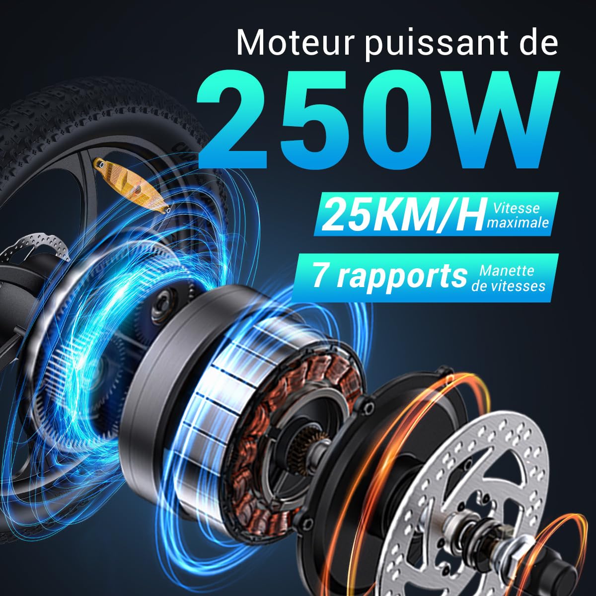 HillMiles MilePort 1 Vélo Électrique Pliant Adulte, Autonomie 100 km,Batterie 36V 13Ah Amovible, Pneus Fat 20×3.0, Vitesse 25 km/h, 250W, VAE Idéal Ville & Trajets Quotidiens