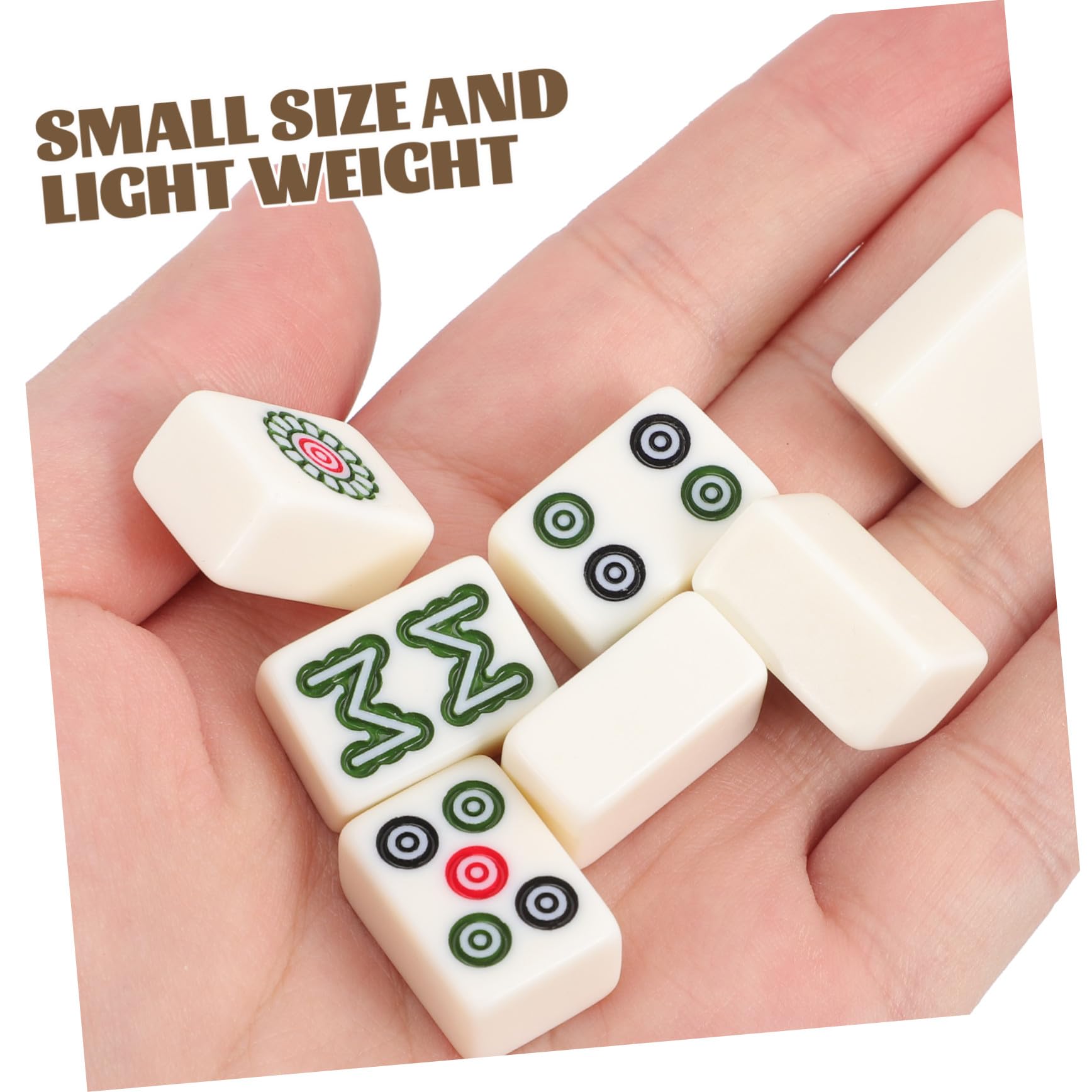 Mahjong Satz 1 Satz Acryl und Holz Kleines Reisespiel | Leicht und Kompakt, für Riegel und Partys, Chinesische Spiele mit Kleinen Steinen