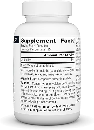 Miniatura 8 de Source Naturals L-Citrulline - Apoya la recuperación del ejercicio la energía y la desintoxicación 500 mg - 120 cápsulas
