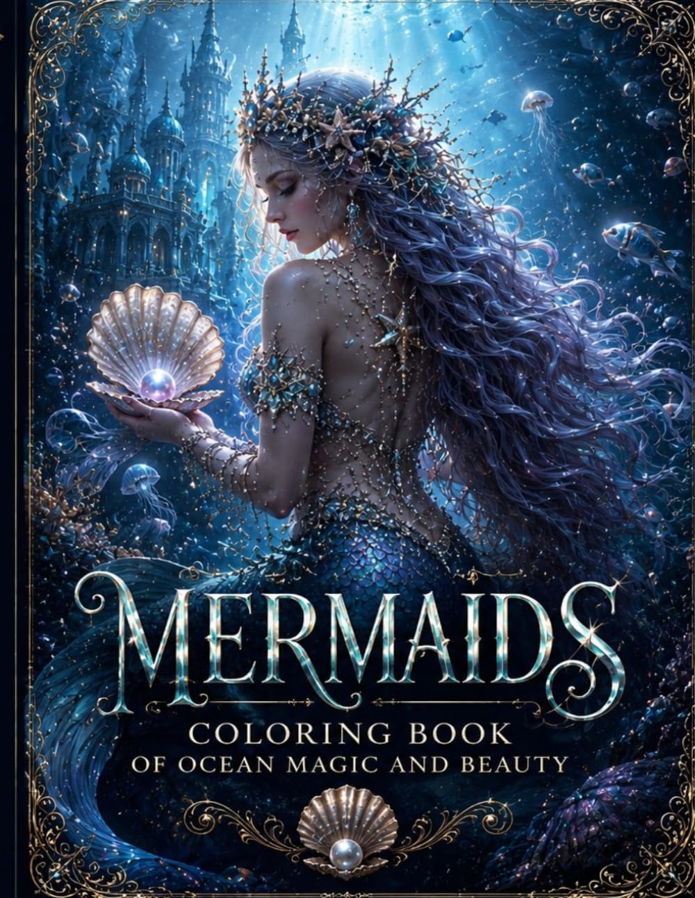 MERMAIDS: Coloring Book of Ocean Magic and Beauty: A Magical Fantasy Coloring Book Filled with Mermaids, Ocean Queens, Underwater Palaces and Romantic Sea Legends