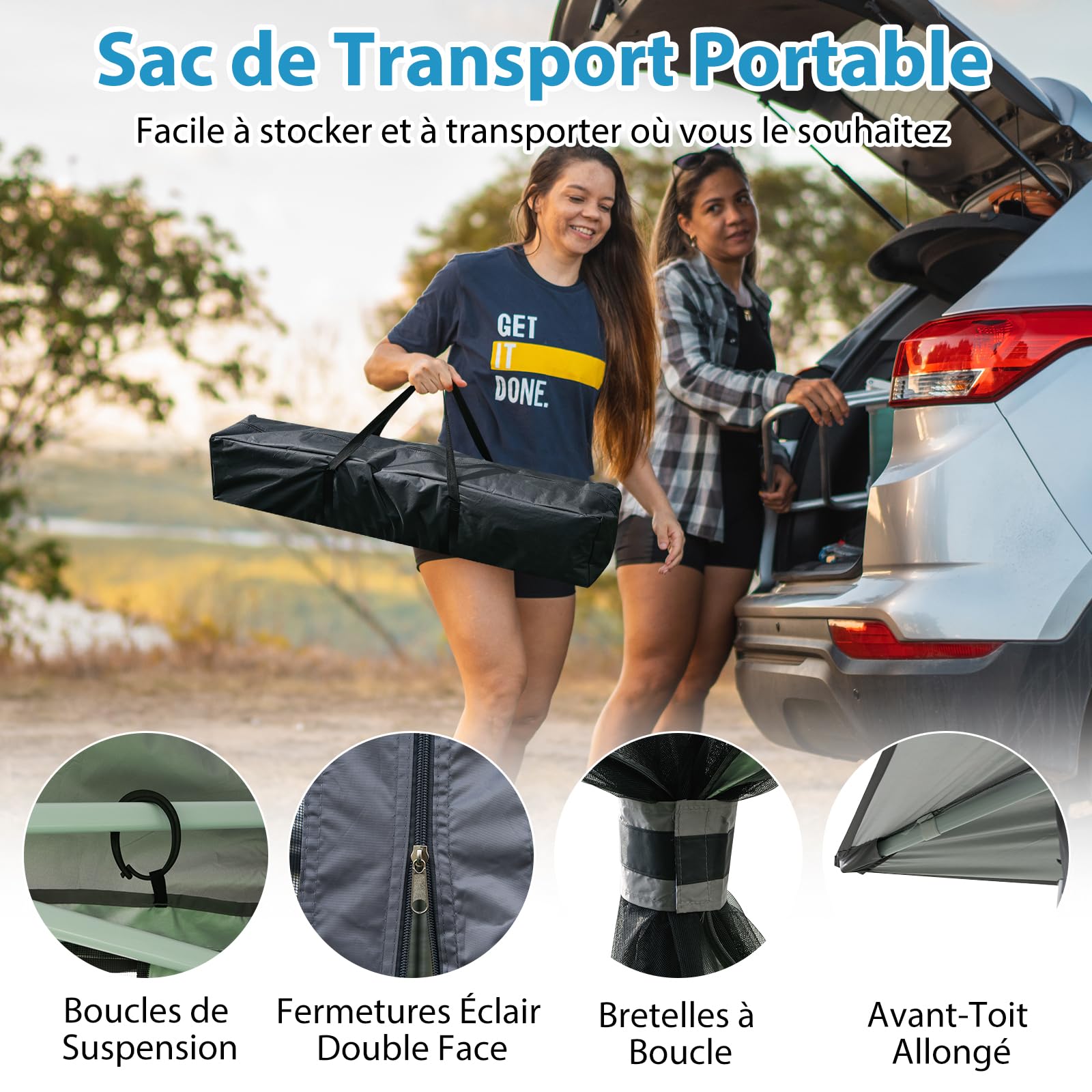 RELAX4LIFE Tonnelle Pliante 3x3 avec Moustiquaires, Tonnelle de Jardin Exterieur Facile à Monter, Toit Ventilé Argenté, Protection Solaire, Sac Inclus, Pavillon de Jardin pour Terrasse Patio, Gris