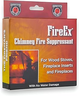 Meeco's Red Devil FireEx, Chimney Fire Suppressant - Safely & Quickly Extinguishes Chimney Fires in Wood Stoves, Fireplaces & Inserts - No Ignition Required, No Water Damage - Made in The USA