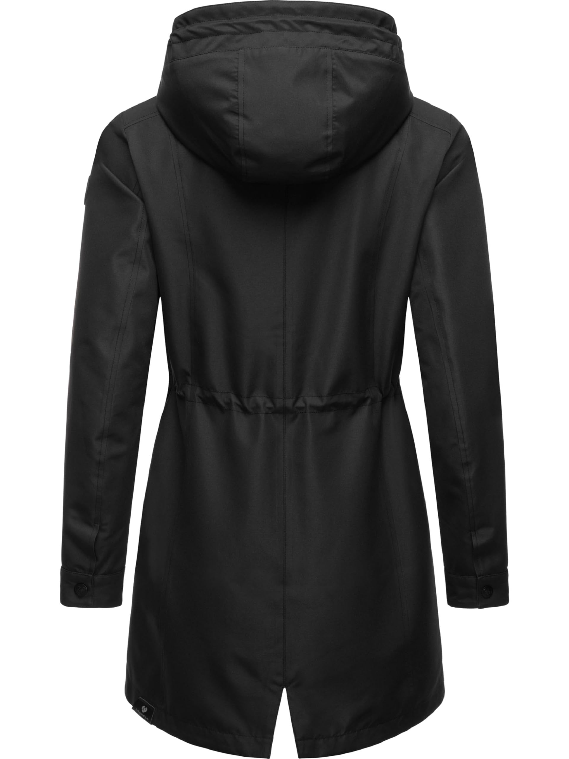 Ragwear Lekka damska parka przejściowa, długi płaszcz przeciwdeszczowy, wodoszczelny (słup wody 11 000 mm), oddychający, z dużym kapturem, Begonia XS-6XL