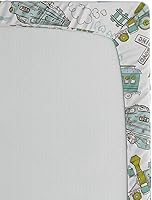 Vista 3 de Ambesonne Choo Choo Train Boy - Sábana bajera ajustable para motor de vapor, diseño de tren azul, verde, vintage, funda de cama con bolsillo