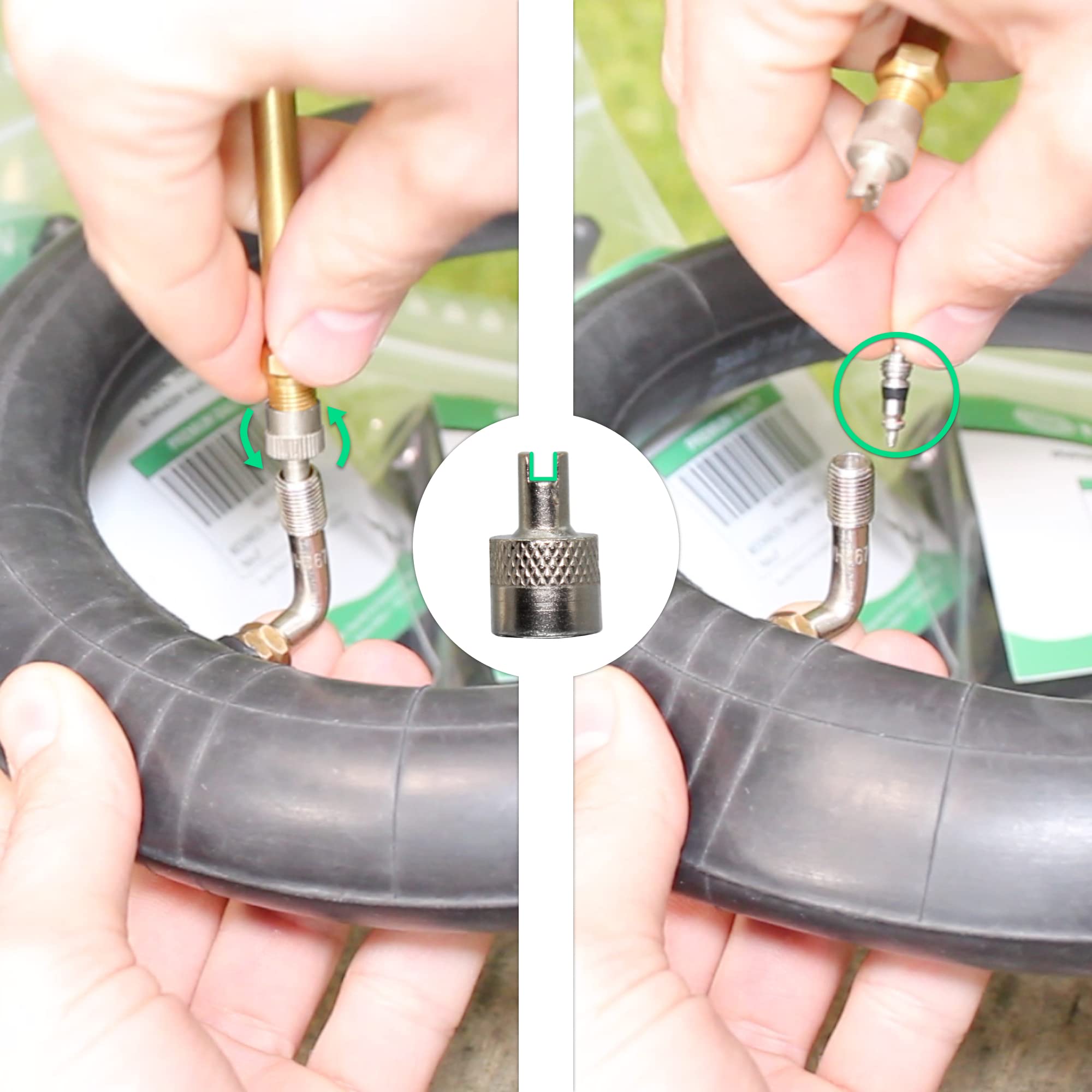 MOOVMOOV Prolunga Valvola Schrader 10 cm in Ottone - Compatibile con Pneumatici Auto Moto Scooter Monopattini Elettrici Carriole e Ruote Gemellate - Estensione Rigida per Gonfiaggio Facile