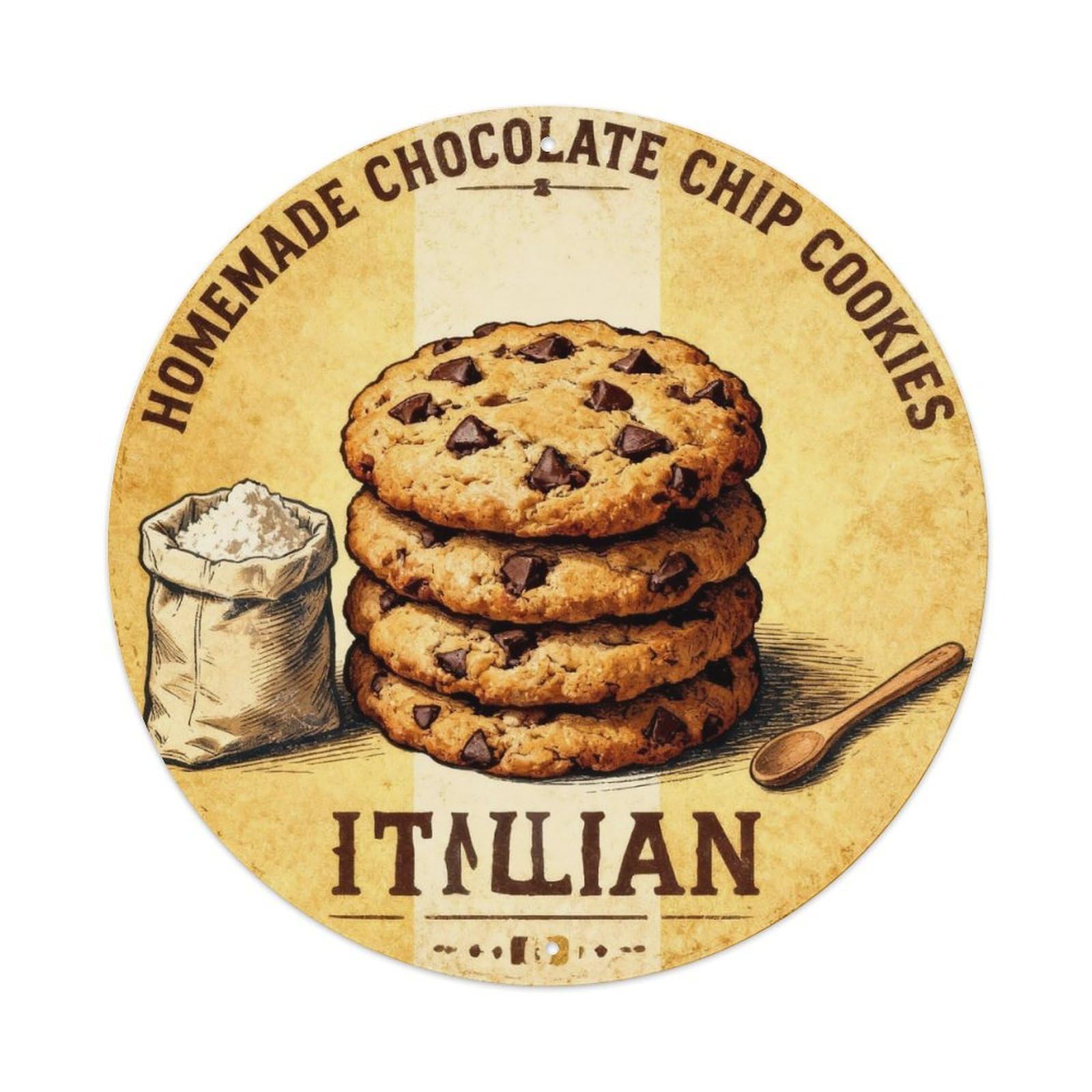 Homemade Chocolate Chip Cookies Metal Tin Sign Plaque