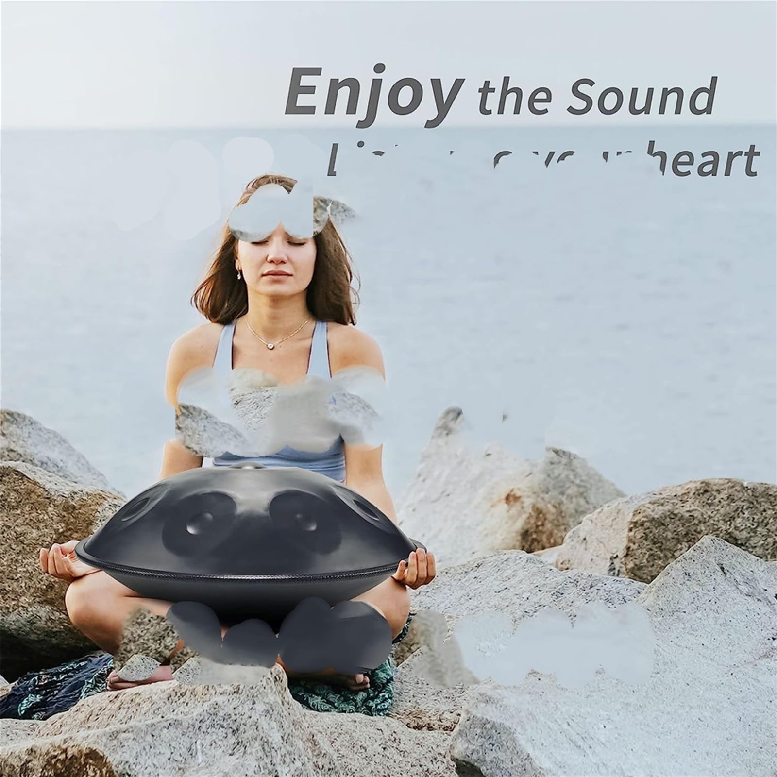 Bębny Hand Pan dla dorosłych 432Hz/440Hz Bęben Hand Pan 12 tonów 22-calowy tambor Instrument do medytacji Bęben do muzyki jogi Początkujący Bęben stalowy Tongue (12 nut 440Hz)