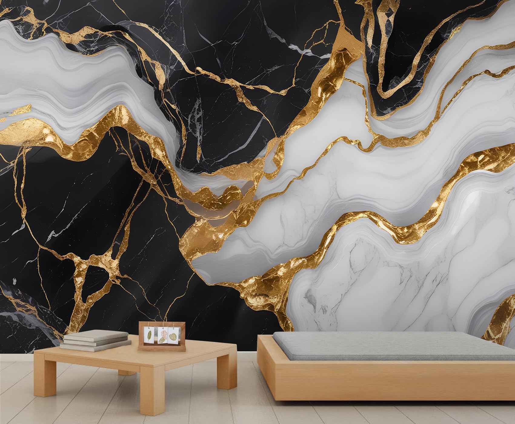 Papier peint en marbre pour transformer un mur blanc en décor de luxe