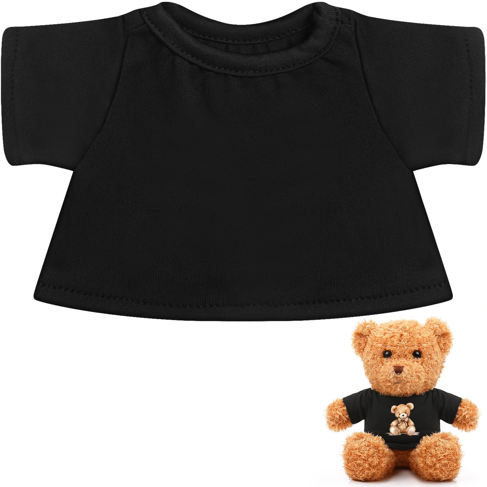 Litherr S Sublimation Stuffed Bear Clothes Shirt Fit 8-12 Inch Plush Animal Tiny Blank Stuffed Animal Tshirt Easy Matching Doll Accessory Make Your Unique Stuffed Doll Outfit