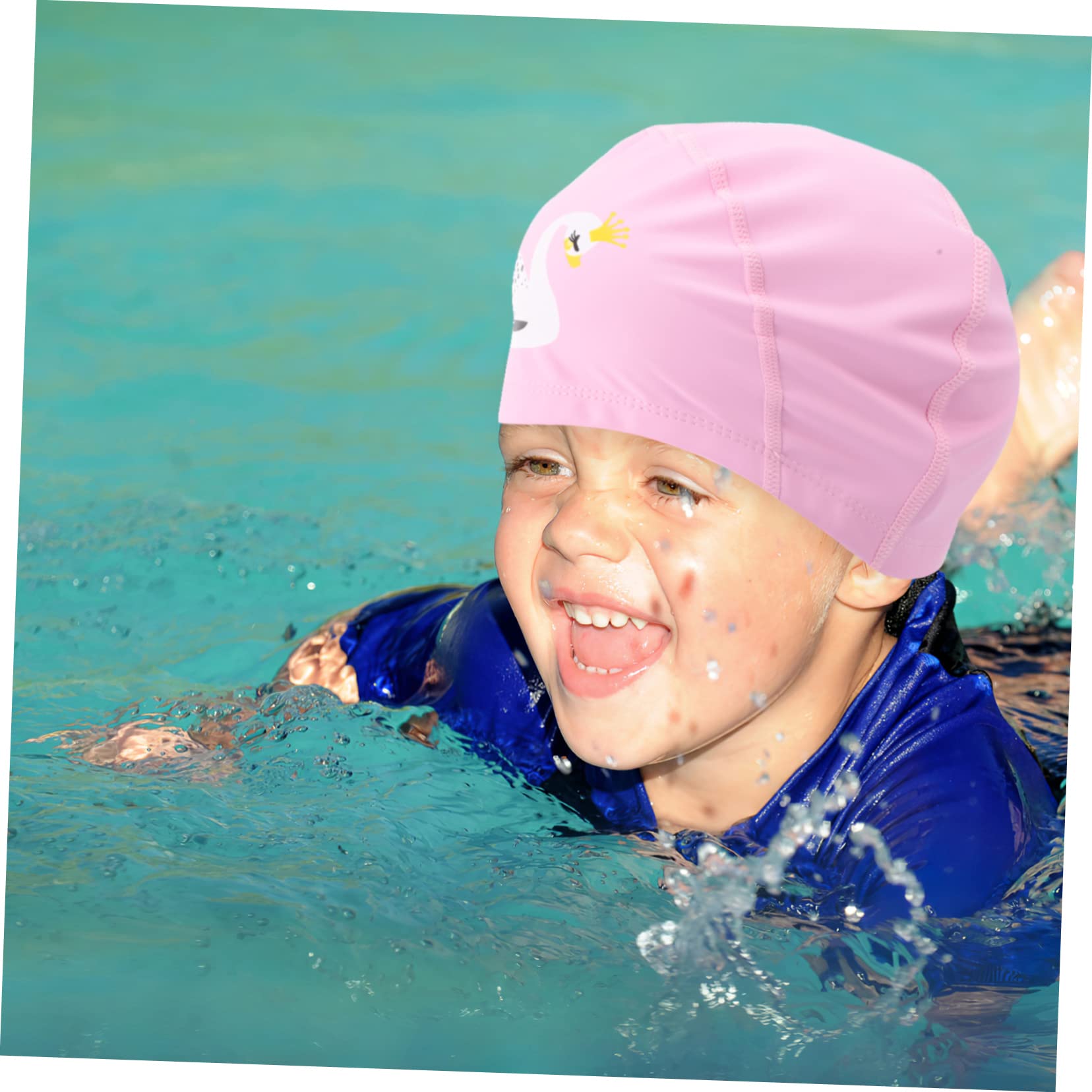Yardwe 5pièces Bonnet De Natation Garçon Fille PVC Chapeau Élastique Anti-Glisse des Cheveux pour Garçons Et Filles pour Piscine Et Plage Cartoon Confortable Cygne