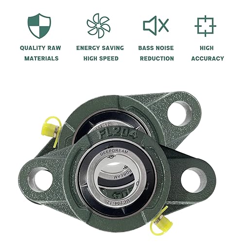 Miniatura 4 de DEEPDREAM UCFL204-12 - Rodamientos de bloque de almohada  Paquete de 4 rodamientos de bloque de almohada montados en brida rodamientos de acero