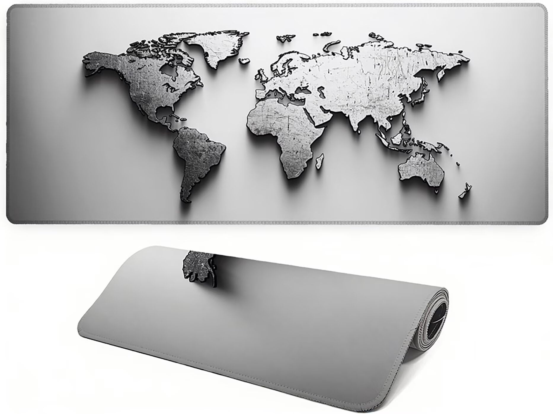 Lpfieonn Karte Großes Schreibtischunterlage, XXL Schreibtischunterlagen, Weiß XXL Wasserdicht Gaming Mousepad mit Vernähter Rand und Rutschfeste Gummibasis, für Laptop/Hause/Büro 120x60cm PF-3419