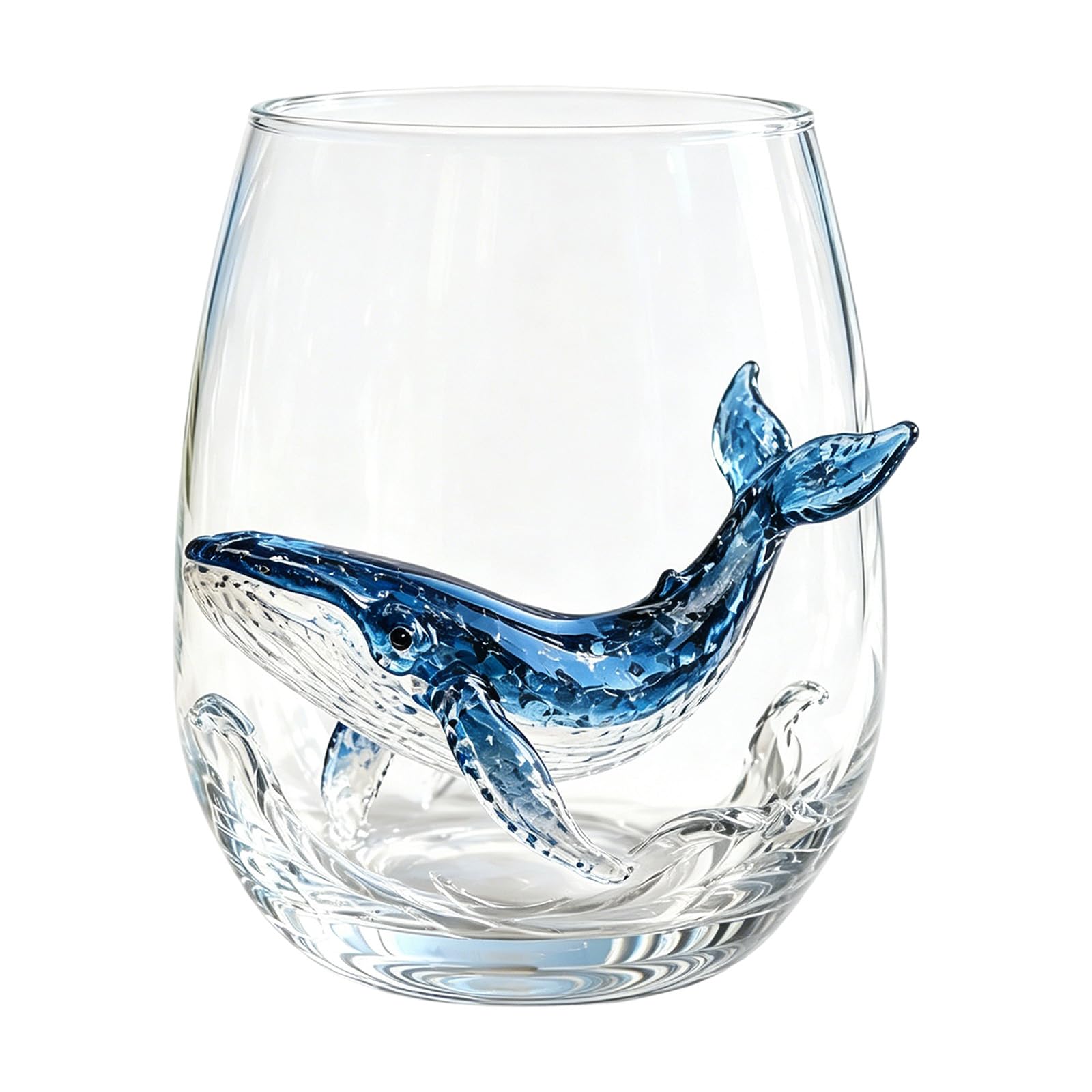 Artisanal Blue Ringed Octopus Glassware, Ocean Octopus Drinking Glass Barware, Handmade Nautical Cocktail Cup, Marine Animal Inspired Ocean Decor for Home Bar Gift