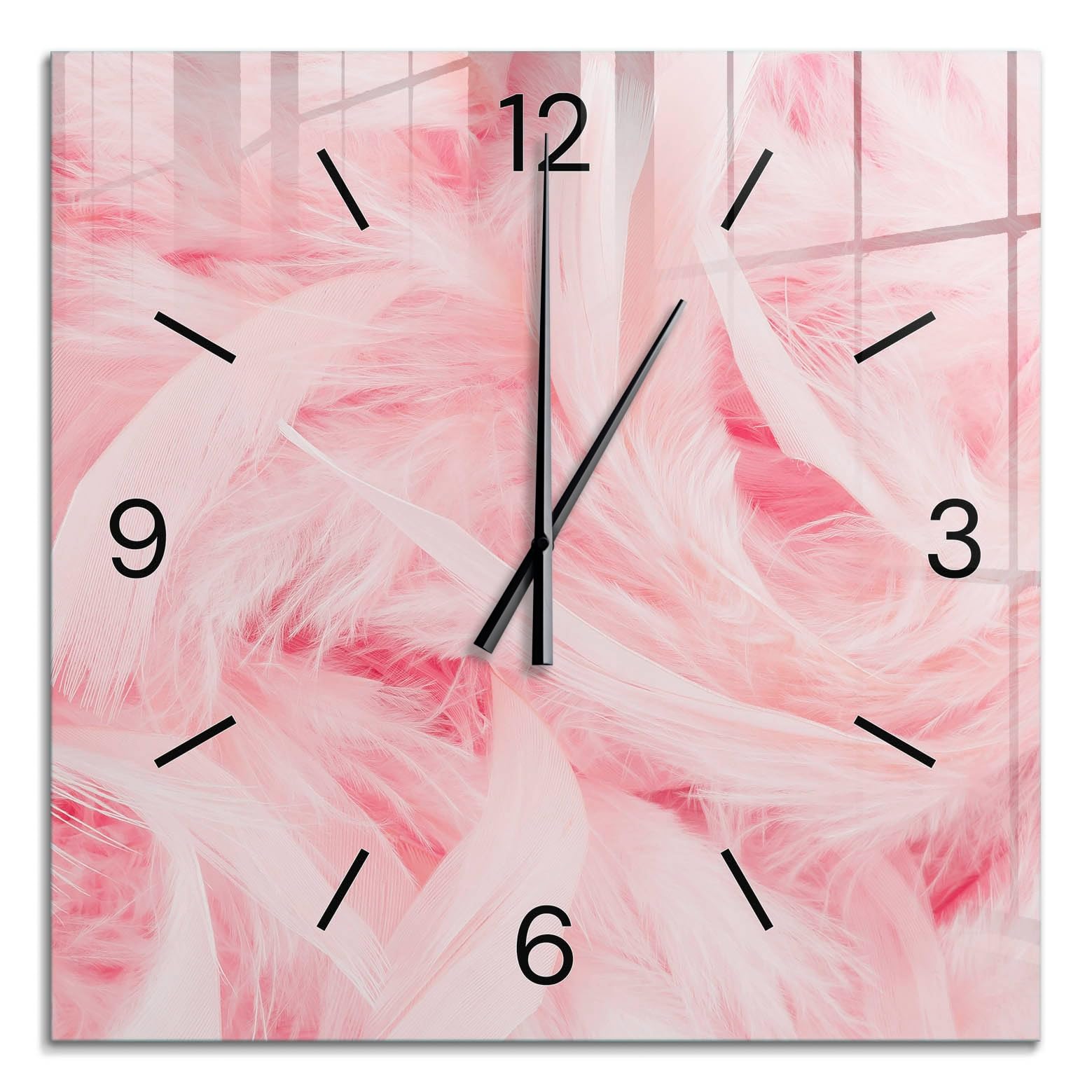 Horloge Murale Moderne 60x60 cm | Aiguilles Noires | Carrée