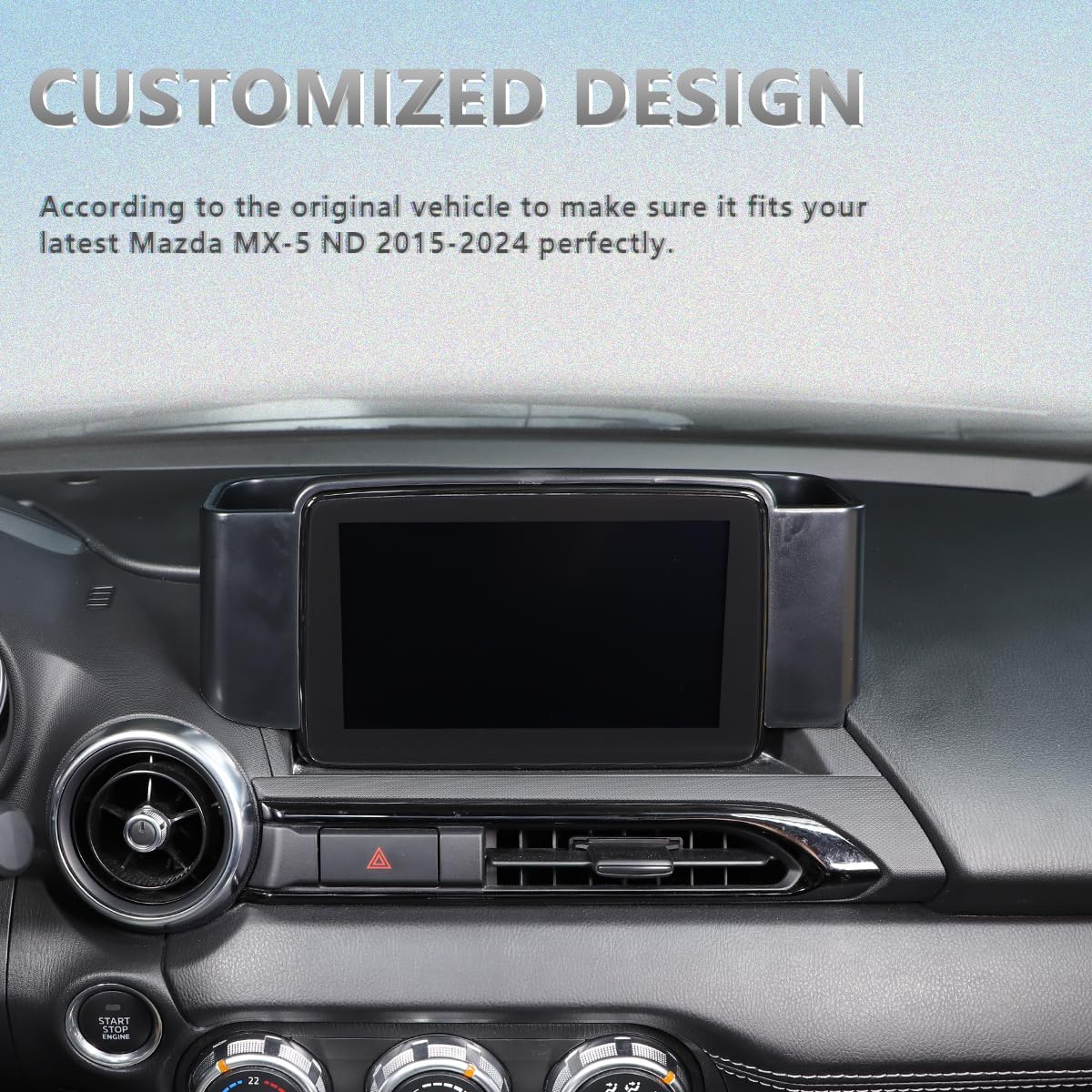 ABS Car Center Console Insert Organizer Storage Tray for Mazda MX-5 ND 2015-2023 Navigation Screen Rear Storage Tray Organizer Accessories