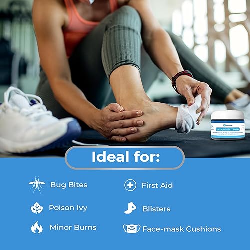 Vista 3 de Hexagels Plus Aloe Vera - Almohadillas de hidrogel curativas avanzadas para prevención de ampollas y cuidado calmante de quemaduras, protección