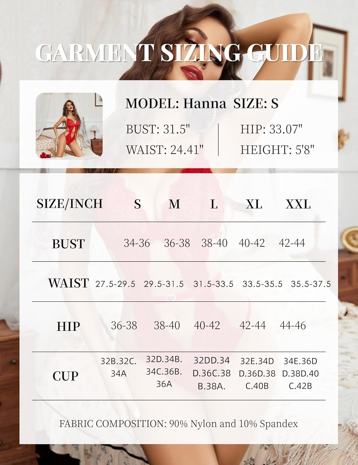 Avidlove Sexy Lingerie for Women Lace Bodysuit V Neck Teddy Lingerie One Piece Mini Babydoll - Image 6