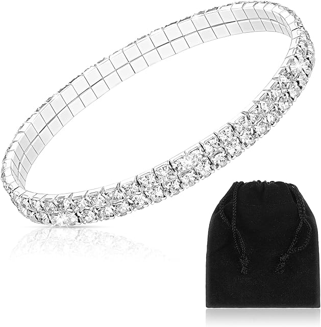 Twinkle Diamond Anklet Elastic Bling Shining Foot Jewelry Bracelet Artificial Diamond Beautiful Anklets for Women Ladies Birthday Girls Bridal Summer