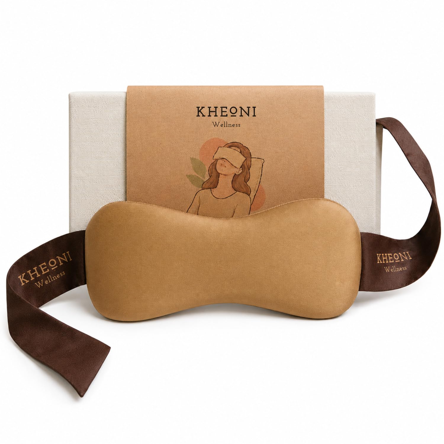 Kheoni Sleep Masks for Relaxing Lavender Eye Pillow I Super Smooth Soft Cotton Sleep Eye Mask & Blind Fold for Men Women I Night Sleeping Mask Black Out Light mask, Eye Shade Cover for Travel Nap-image-2