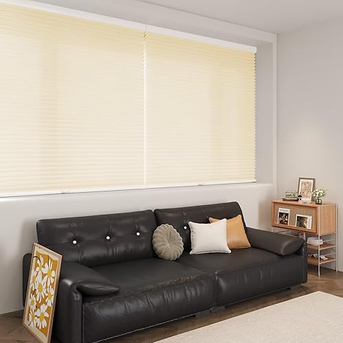 Miniatura 2 de MYshade CEL29BG64D - Persianas celulares sin cordones, persianas para ventanas fáciles de instalar, 29 in de ancho x 64 in de alto, beige