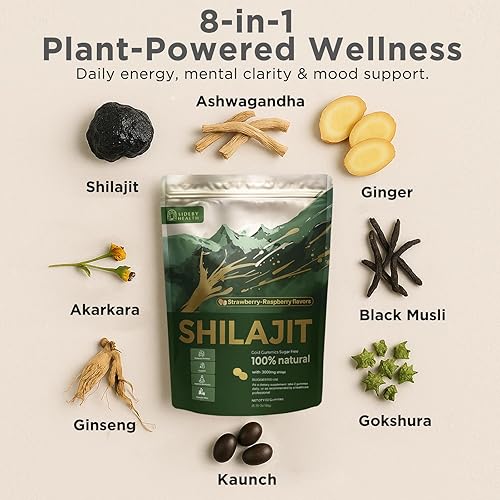 Miniatura 3 de Gomitas Shilajit con sabor a fresa, gomitas puras de Shilajit del Himalaya para hombres y mujeres, impulso de energía y apoyo inmunológico, 3000 mg