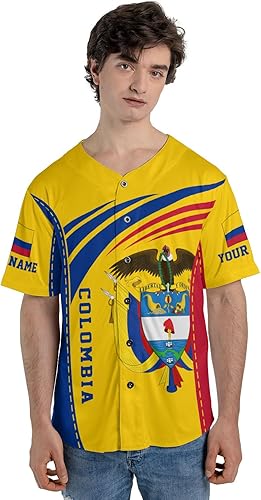 Miniatura 4 de Camiseta personalizada de béisbol de Colombia, camiseta de béisbol Colombia FLag Pride Camiseta Beisbol Colombiana