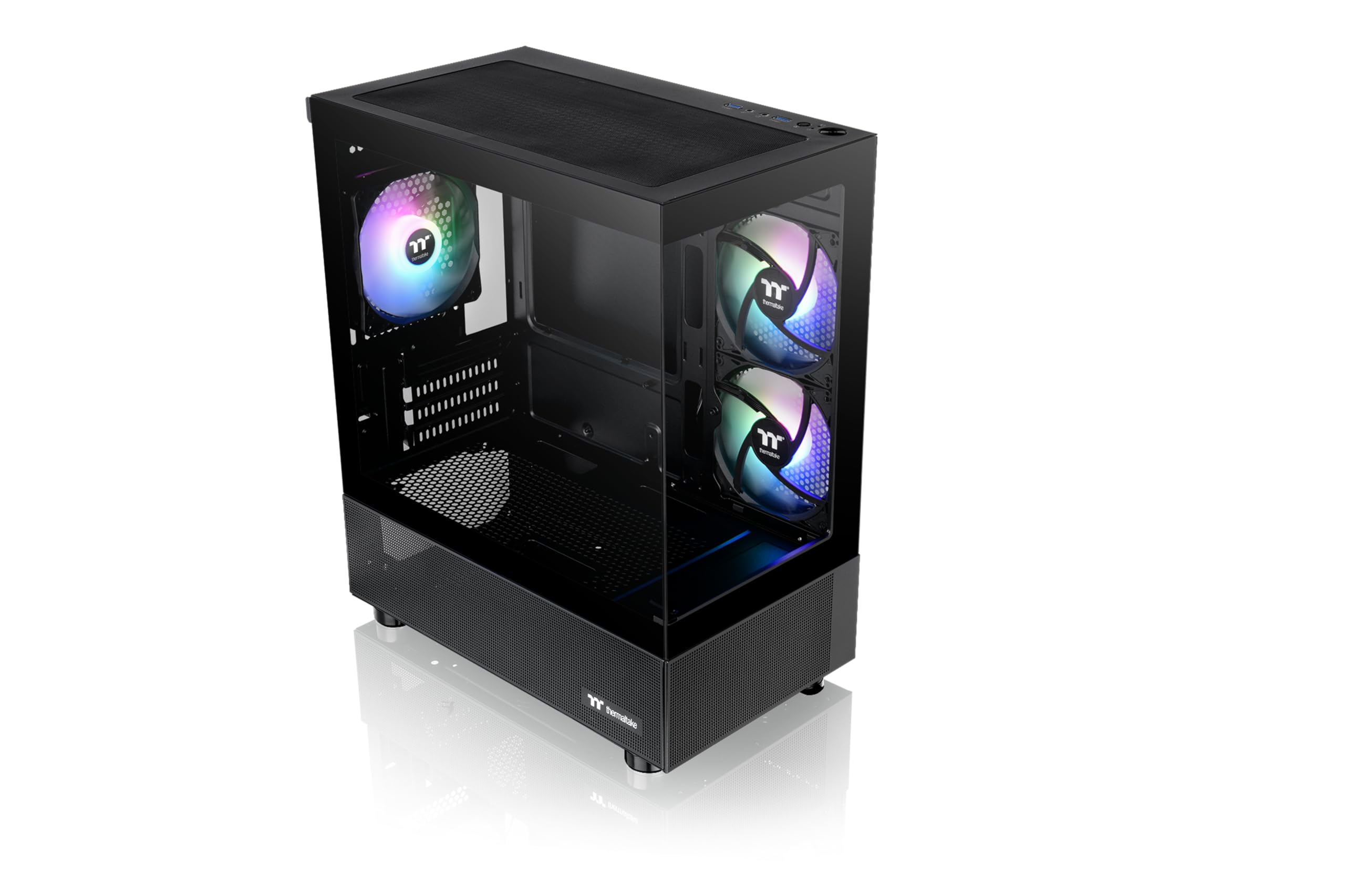 Thermaltake CA-1Z4-00M1WN-00 View 170 TG ARGB Case nero; 3 ventole ARGB da 120 mm incluse; supporta radiatori fino a 280 mm; pannello frontale e laterale in vetro temperato doppio