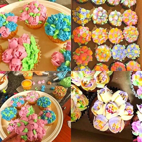 Miniatura 8 de Puntas de tubería rusas, 26 unidades, 14 boquillas de glaseado (2 puntas de hojas)+10 bolsas de pastelería para hornear+2 acopladores de puntas de